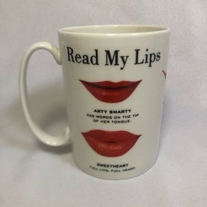 Kate Spade Lenox Collaboration Mug Coffee Cup Read My Lips 12 Oz